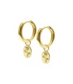 Water Lily Birth Flower Silver Huggie Earring Charms HO-2713